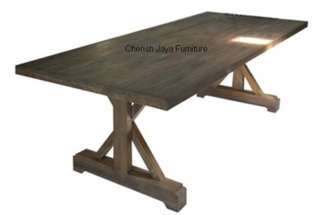 Code: SJDT 025 Name: Cross Pilar Dining Table Size:  W=180 x D=90  x H=78 cm  W=240 x D=100 x H=78 cm W=260 x D=100 x H=78 cm W=280 x D=100 x H=78 cm Thickness top = 4 cm Thickness leg = 12 cm Wood: Solid Teakwood